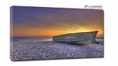 łódka plaża zachód słońca 120x90cm