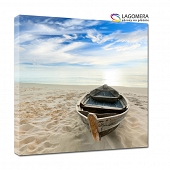 łódka na plaży 40x40cm