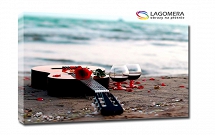 gitara kwiat wino plaża 55x40cm