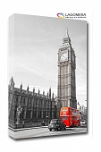 Anglia czerwony autobus zegar 120x90cm